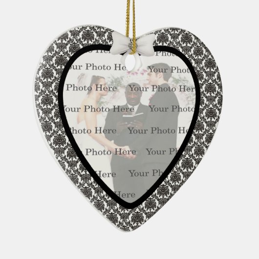 Damask Elegance Wedding Heart Ornament (Rechts)