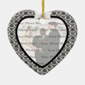 Damask Elegance Wedding Heart Ornament (Voorkant)