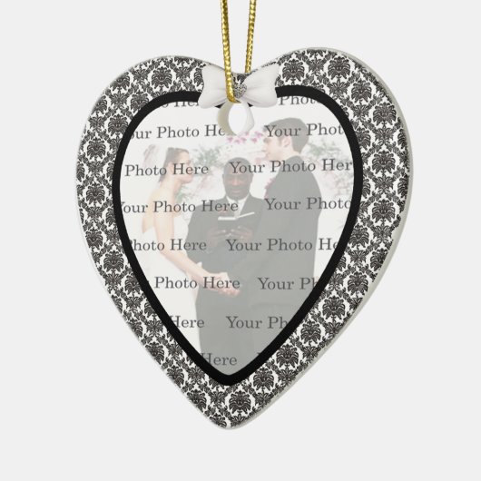Damask Elegance Wedding Heart Ornament (Links)