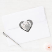 Damask Elegance Wedding Heart Stickers (Envelop)