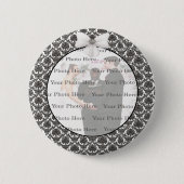 Damask Elegance Wedding Round Button (Voorkant)