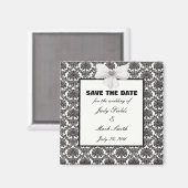 Damask Elegance Wedding Save the Date Magnet (Voorkant / Achterkant)