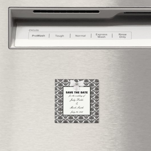 Damask Elegance Wedding Save the Date Magnet (Insitu (Vaatwasser))