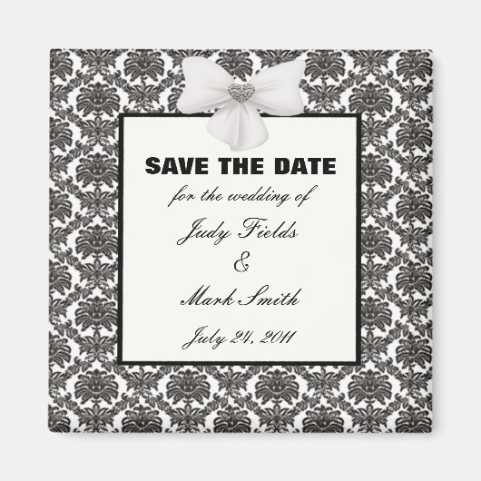 Damask Elegance Wedding Save the Date Magnet (Voorkant)