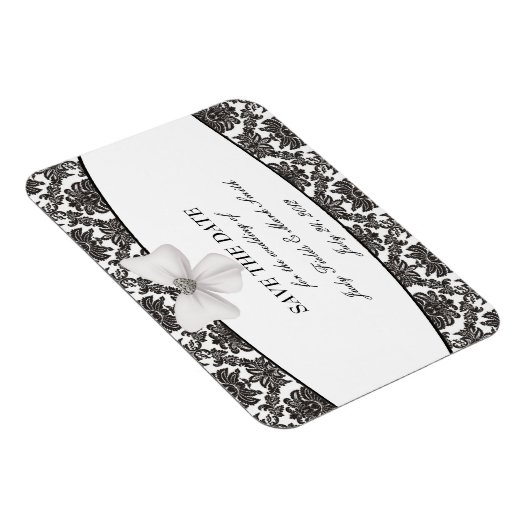 Damask Elegance Wedding Save the Date Magnet Magneet (Rechterzijde)