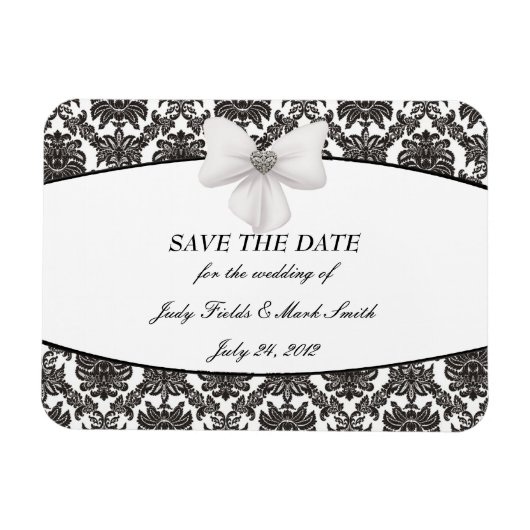 Damask Elegance Wedding Save the Date Magnet Magneet (Horizontaal)