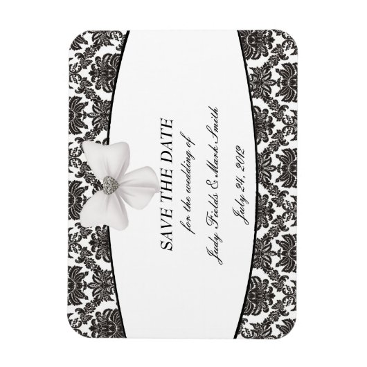 Damask Elegance Wedding Save the Date Magnet Magneet (Verticaal)