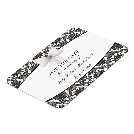 Damask Elegance Wedding Save the Date Magnet Magneet (Linkerzijde)