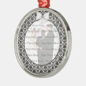 Damask Elegance Wedding Silver Round Ornament (Links)
