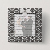 Damask Elegance Wedding Square Button (Voorkant)