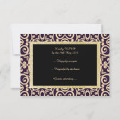 Damask Elegant all event rsvp response Kaartje (Achterkant)