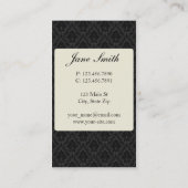 Damask Elegant Flower Floral Stylish Classy Modern Visitekaartje (Achterkant)