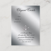 Damask Elegant Gift Card Silver Black Kortingskaartje (Achterkant)