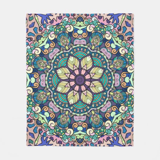  Damask: Elegant naadloos patroon Fleece Deken (Voorkant)