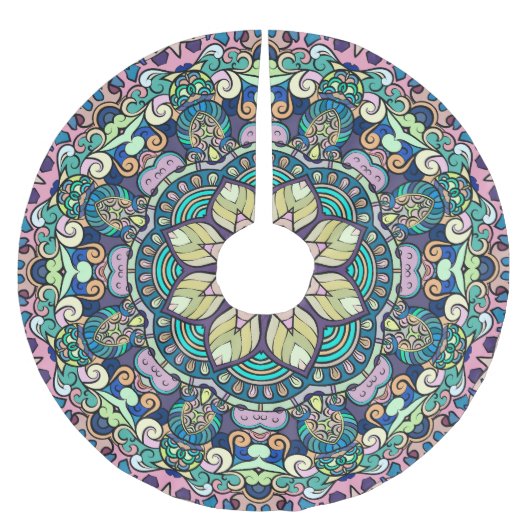 Damask: Elegant naadloos patroon Kerstboom Rok (Voorkant)
