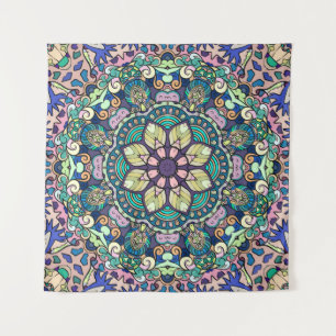 Damask: Elegant naadloos patroon Wandkleed
