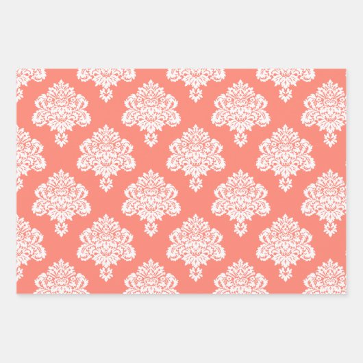 Damask Elegant Pattern Inpakpapier Vel (Voorkant 2)