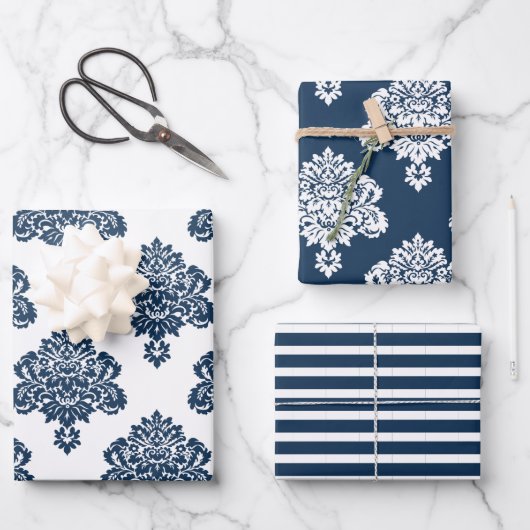 Damask Elegant Pattern Wrapping Paper Sheets (Voorkant)