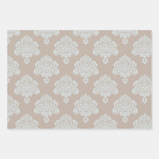 Damask Elegant Pattern Wrapping Paper Sheets (Voorkant 3)