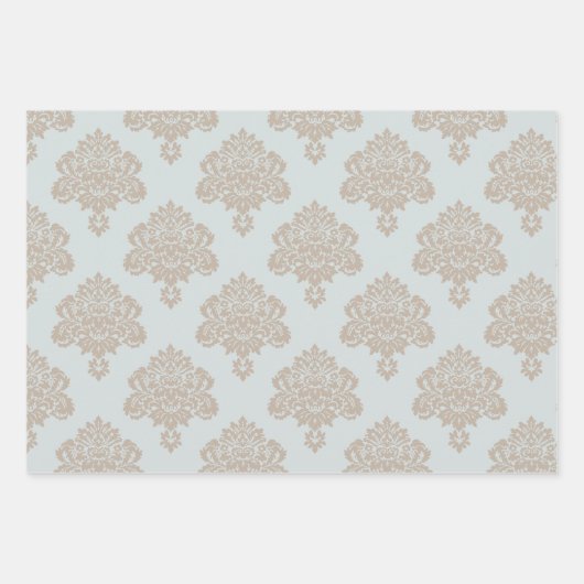 Damask Elegant Pattern Wrapping Paper Sheets (Voorkant)