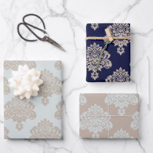 Damask Elegant Pattern Wrapping Paper Sheets