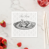 Damask Elegant Tea Party Theepot Aangepaste tekst Servetten (Insitu)