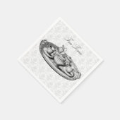 Damask Elegant Tea Party Theepot Aangepaste tekst Servetten (Hoek)