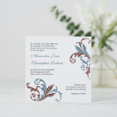 Damask Elegant Wedd Kaart (Staand voorkant)