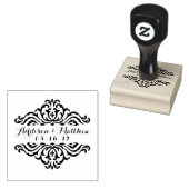  Damask Elegant Wedding Favor Stamp Rubberstempel (Gestempeld)