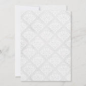 Damask Elegante klassieke witte bruiloft Kaart (Achterkant)