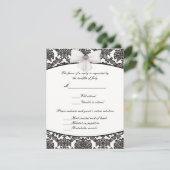 Damask Elegantie Huwelijksreactiekaarten RSVP Kaartje (Staand voorkant)