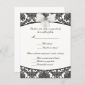 Damask Elegantie Huwelijksreactiekaarten RSVP Kaartje (Voorkant / Achterkant)