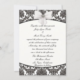 Damask Elegantie Huwelijksuitnodiging Kaart