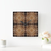 damask elements on old paper background vierkante klok (Huis)