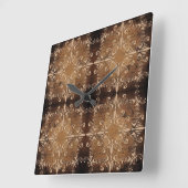 damask elements on old paper background vierkante klok (Hoek)