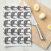 Damask Elephant Pattern Kitchen Towel Theedoek (Quarter Fold)