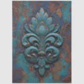 Damask Embossed Fleur-De-Lis Decoupage Tissuepapier (Voorkant)