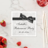 Damask en Black Faux Bow pensioen Servetten (Insitu)