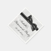 Damask en Black Faux Bow pensioen Servetten (Hoek)