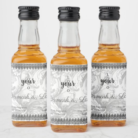 Damask en Black Lace Logo Perfume Likeurfles Etiket (Flessen)
