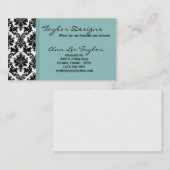 Damask en Blue Elegant Visitekaartje (Voorkant / Achterkant)