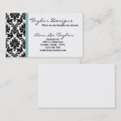 Damask en Blue Elegant Visitekaartje (Voorkant / Achterkant)