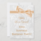 Damask en Bow Surprise verjaardagsfeestje Kaart (Voorkant)