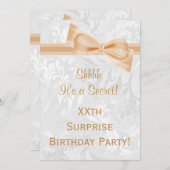 Damask en Bow Surprise verjaardagsfeestje Kaart (Voorkant / Achterkant)