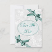 Damask en Bows 75th Birthday Save the Date (Voorkant)