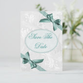 Damask en Bows 85th Birthday Save the Date (Staand voorkant)