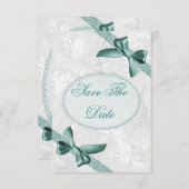 Damask en Bows 85th Birthday Save the Date (Voorkant / Achterkant)