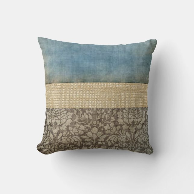 Damask en Burlap Pillow Kussen (Voorkant)