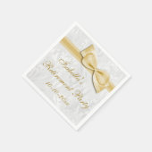 Damask en Gold Faux Bow pensioen Servet (Hoek)