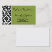 Damask en Green Elegant Trendy Chic Visitekaartje (Voorkant / Achterkant)